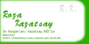 roza kazatsay business card